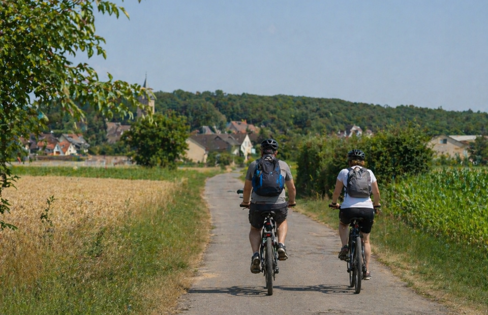 Balade de deux vélos vélo dans la campagne