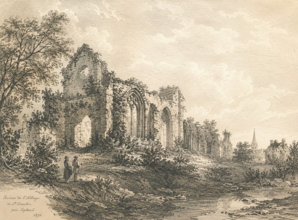Visuel gravure inspiré. Ancienne abbaye de Saint Corentin