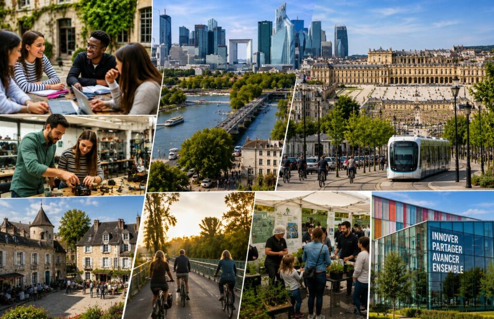 Composition de diverses vues de l'Ile-de-France
