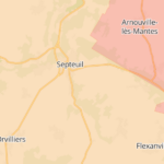 Carte des Yvelines en Zone sécheresse centrée sur Septeeuil